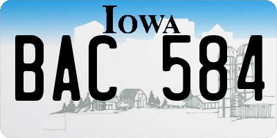 IA license plate BAC584