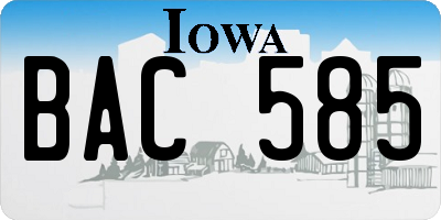 IA license plate BAC585