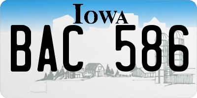 IA license plate BAC586