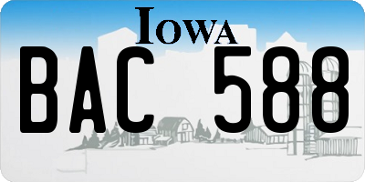IA license plate BAC588