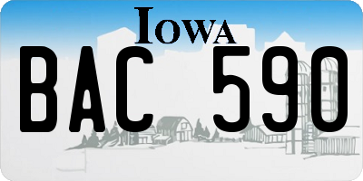 IA license plate BAC590