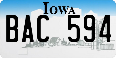 IA license plate BAC594