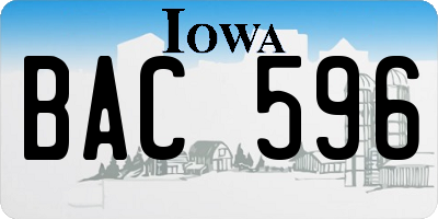 IA license plate BAC596