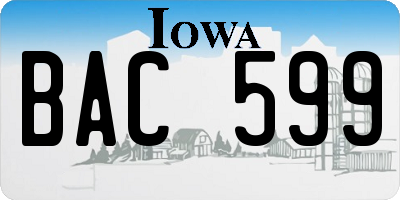 IA license plate BAC599