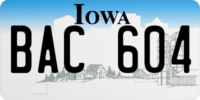 IA license plate BAC604