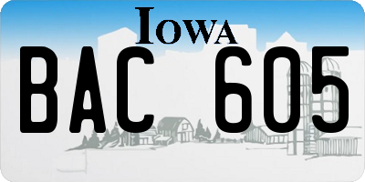 IA license plate BAC605