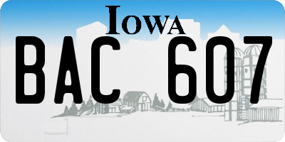 IA license plate BAC607