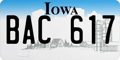 IA license plate BAC617