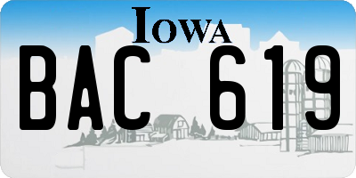 IA license plate BAC619