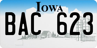IA license plate BAC623