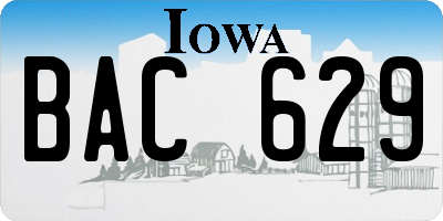 IA license plate BAC629