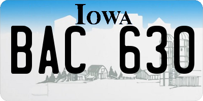 IA license plate BAC630