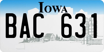 IA license plate BAC631