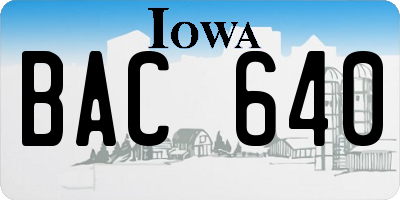 IA license plate BAC640