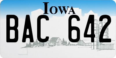IA license plate BAC642