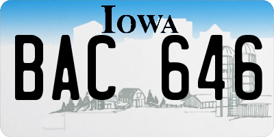 IA license plate BAC646