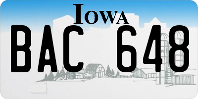 IA license plate BAC648