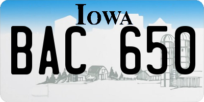 IA license plate BAC650