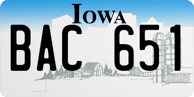 IA license plate BAC651