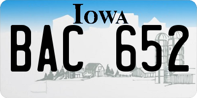 IA license plate BAC652