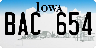 IA license plate BAC654