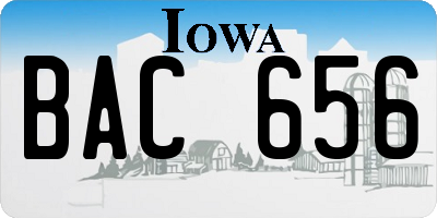 IA license plate BAC656