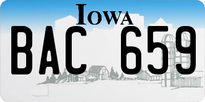 IA license plate BAC659