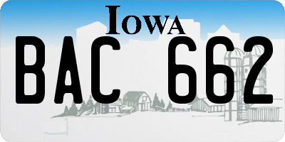 IA license plate BAC662
