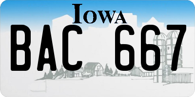 IA license plate BAC667