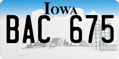 IA license plate BAC675
