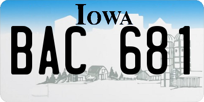 IA license plate BAC681