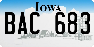 IA license plate BAC683