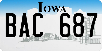 IA license plate BAC687