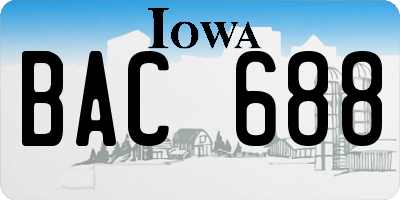 IA license plate BAC688