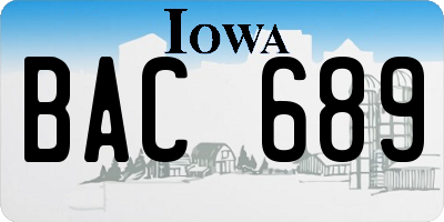 IA license plate BAC689