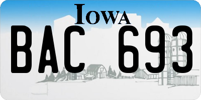 IA license plate BAC693