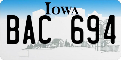 IA license plate BAC694