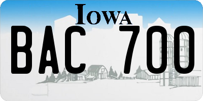 IA license plate BAC700
