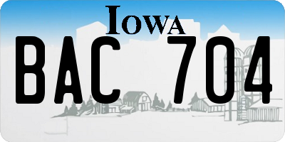 IA license plate BAC704