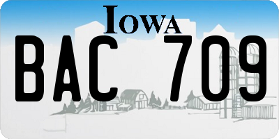 IA license plate BAC709