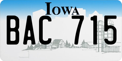 IA license plate BAC715