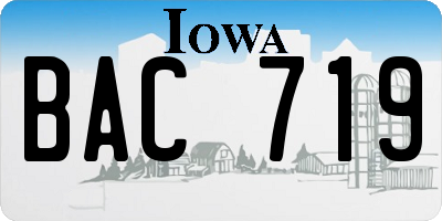 IA license plate BAC719