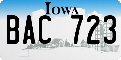 IA license plate BAC723