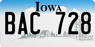 IA license plate BAC728