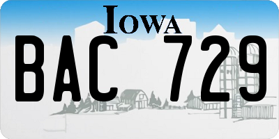 IA license plate BAC729