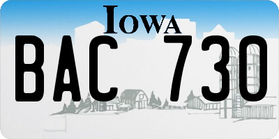 IA license plate BAC730