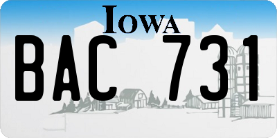IA license plate BAC731
