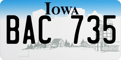 IA license plate BAC735