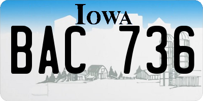 IA license plate BAC736