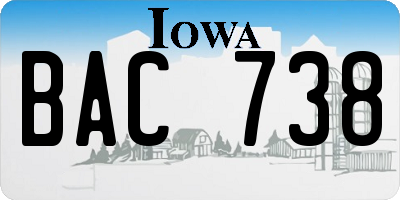 IA license plate BAC738